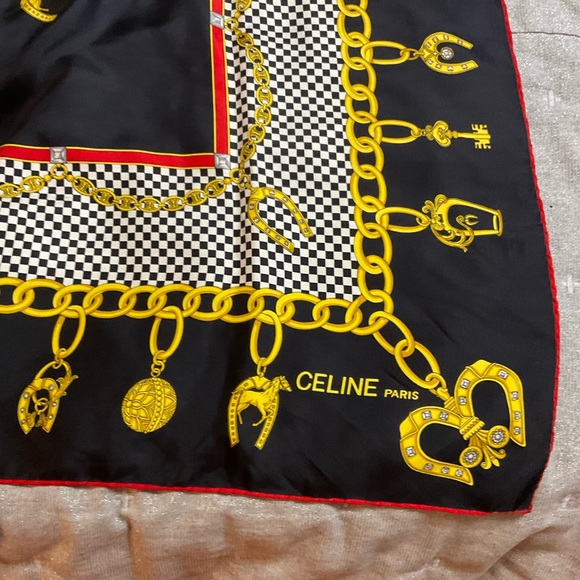 Celine 100% silk scarf - Picture 2 of 4